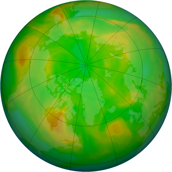 Arctic ozone map for 25 June 2010